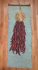 Rustic Chili Ristra Original Painting on Canvas 53inch Wall Hanging