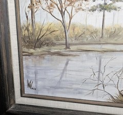 Original W. Wass Florida Oil Painting – Mallards in Flight – Vintage 70s/80s