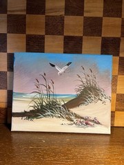 Beach Scene with Seagull Painting