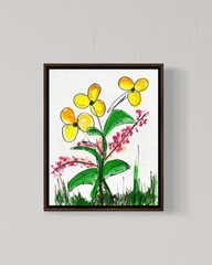 Original Yellow Flowers 8×10 Canvas Expressionism Nature Wall Art
