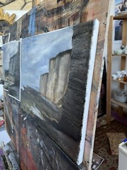 Original Ölgemälde Étretat Kreidefelsen Meer Küste Impressionismus Handgemalt