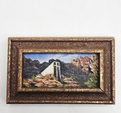 Chapel of the Holy Cross Small Oil Painting By Helen Wiendl Sedona Arizona 4X6