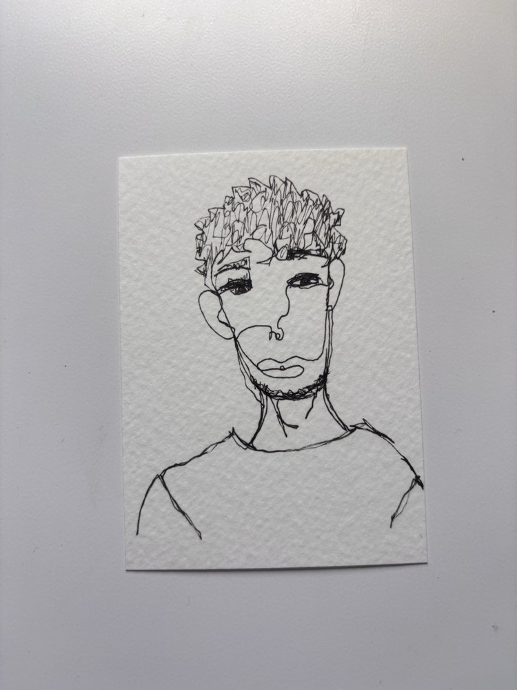 ACEO Watercolor Paper Acrylic Painting Original Mini Art ATC Title He Chilled.