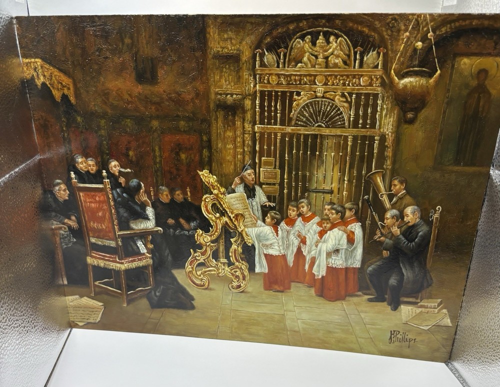 The Chorus Jose Gallegos Y Arnosa Phillips Reproduction Oil Wood Panel 12×16