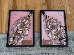 Champagne Broken Bottle Art Frame 3D Handcrafted Wall Decor Epoxy & Resin