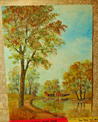 Florence Eisenberg Oil Painting Council Bluffs 1962 Landscape OMAHA NE Artist NR