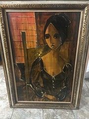Vintage Large oil painting signed Malloch 43” x 31” framed