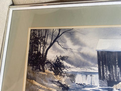 Craig Golden Myers „Grist Mill Scene“ Watercolor Painting – Signed/Framed