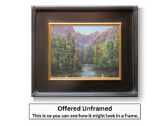 Jeff Love Art 9X12″ Original Oil Painting Mountain Pines Tranquil Reflections