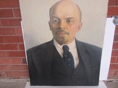 Vintage Original Soviet Union Vladimir Lenin Oil Painting on Canvas (31.5″)