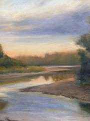 Oil Painting Montana Or Wyoming Landscape By Dennis Boyd Big Sky River Stream