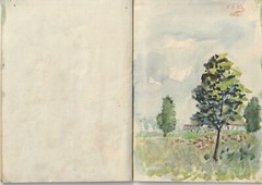 notebook with 18 watercolor drawings 14.5 x 20.5 cm