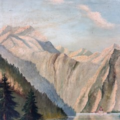 Lake Königssee Bavaria Original Oil on Board Painting Framed