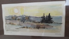 German artist Heck. Watercolor. Original 1990-2000