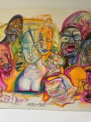 Expressionist Painting Portrait Modernist Jewish Collection Rothberg Vintage