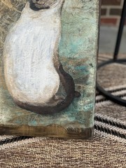 VTG Siamese Cat Original Painting On Wood Art 10.5×19.5” Signed Beti Seattle