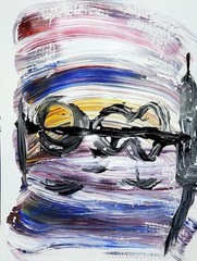 Boardwalk: Vibrant Abstract Expressionism Paper Acrylic 9×12 painting