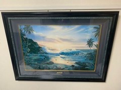 CHRISTIAN RLASSEN Hawaii Maui Gold Painting with signature