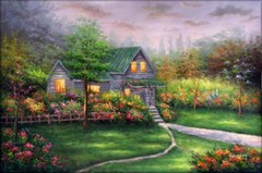 Quality Hand Painted Oil Painting Sweet Home 24x36in