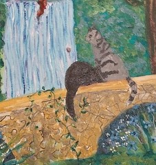Oregon Falls, Cats On Bridge, 16×20