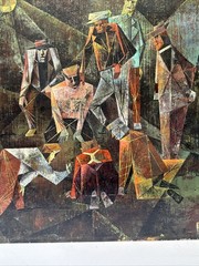 Mid Century Painting Urban Black Americana Cubist Cubism Large Abstract Oil 36”