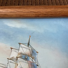 Vintage Sailing Ship Painting Nautical Sailboat by Pete Rogers Signed 8” X 10”
