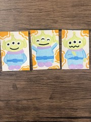 ACEO Three Eyed Alien Green Alien Acrylic Painting Toy Story Inspired KC_ACEO