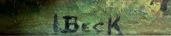 VINTAGE LANDSCAPE PAINTING W/POND~SIGNED BECK-LOOK !