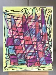 Original Abstract Painting on Cardboard