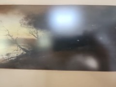Vintage 19th Century Pastel Hudson River View Signed CHANDLER PAINTING Sunset