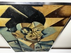 Oil Painting 20th Century Cubism Portrait Pablo Picasso Manner of Juan Gris