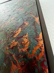 Original Acrylic Pour Painting | Abstract Fluid Art | H 17.5″ × W 13.5″