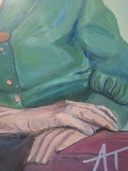 Contemporary Elderly Woman Acrylic 9×12 Canvas Paper Painting