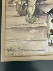 „Nitey Nite“ Watercolor By Arthur Brennan AFTER Bessie Pease Gutmann 8.5”x 10.5