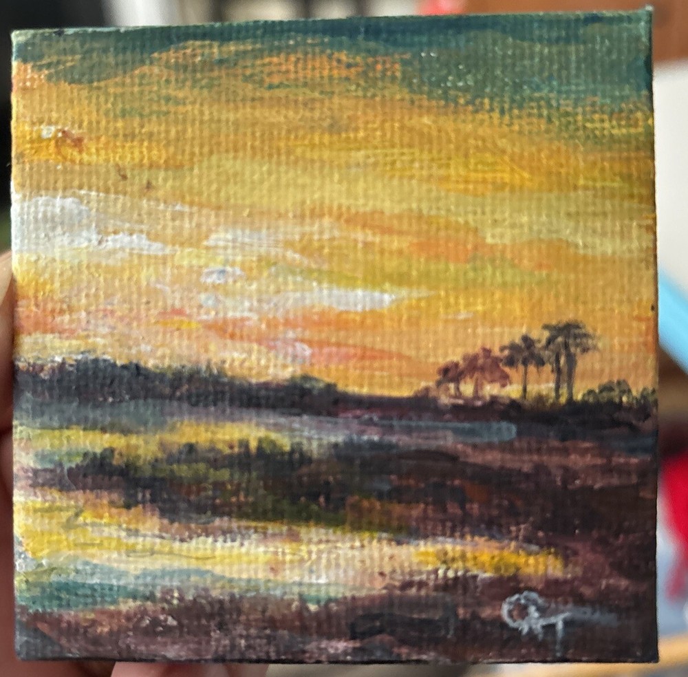 Painting Original art Island Sunset