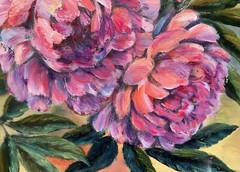 Peony Original Oil Painting Pink Flower Wall Art 16×20 Floral wall Decor