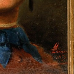 European School Framed 1871 Oil – Lady with the Drop Earrings