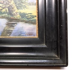 Antique Postimpressionist Plein Air Landscape Oil Painting, 1919 Artist Signed
