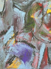 Abstract expressionist, expressionism painting on canvas OOAK MCM style original