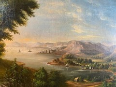 William John Hill (1819 – 1879) „Hudson River Landscape“ Oil Painting – Framed