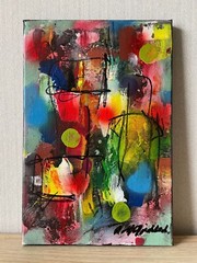 Rolf Gjedsted 1947-2022 Moderne Komposition Abstrakt Bunt Danish Midcentury Art