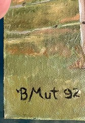 Vintage Chopped Hot Rod Car Texas License Plate Art Oil Painting Landscape B Mut