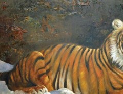 Dave Merrill „Fire and Ice“ Original Oil Hand Signed tiger Make an Offer