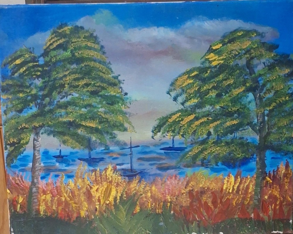 Along the Coast, Acrylic Painting – 16×20 Hand Painted Artwork on Canvas