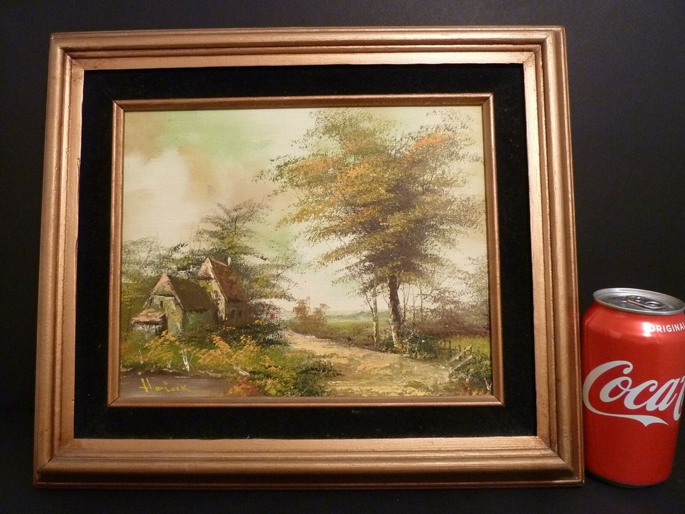Elegant Signed by Artist Oil Panting on Canvas Wood Frame 14″ x 12″ Vintage 649