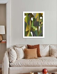 Original Abstract People Painting 16×20 Canvas Modern Wall Art Home Decor Green