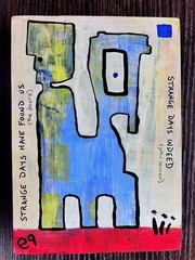 e9Art 5×7 ’strange day have found us – strange days indeed‘ quote outsider art