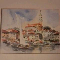 Artist Signed Watercolor Of Rovinj Croatia Original Art, Nicely Framed, 5″x4″
