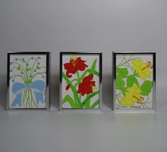 Sharie Hatchett Bohlmann Set 3 Original Signed Floral Paintings Framed MCM