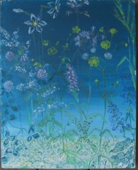 Oil painting underwater sea rare diving flowers seabed aquatic plants